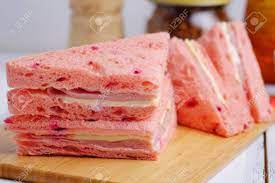 Close Up Of Pink Sandwich Ham And Cheese On Wooden Background, Selective  Focus Anbd Decorated. Фотография, картинки, изображения и сток-фотография  без роялти. Image 66682438