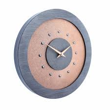Bright Copper Coloured Wall Clock With