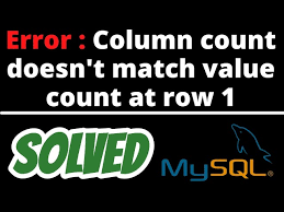 error column count doesn t match value