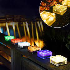 Led Solar Brick Lights Ice Cube Lamp