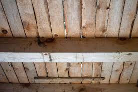 how to clean rough wood ceiling beams
