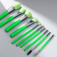 10pcs green makeup brush set cosmetics