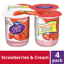 strawberries cream yogurt cups