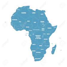 Labeled map of africa, showing countries. Simple Flat Blue Map Of Africa Continent With National Borders Royalty Free Cliparts Vectors And Stock Illustration Image 72901497