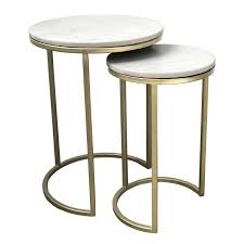 Como Marble Side Table Nest Brass