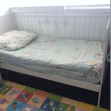 ikea white metal single day bed frame