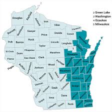 Molina Medicare Service Map In The State Of Wisconsin