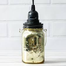 Gold Mercury Glass Mason Jar Pendant Light Kit Regular Mouth Black Cord 15ft On Sale Now Best Prices From Paperlanternstore