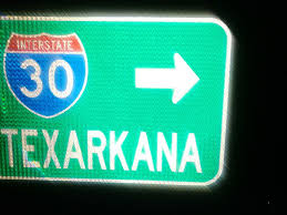 texarkana interstate 30 route road sign