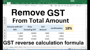 how to calculate gst amount from total