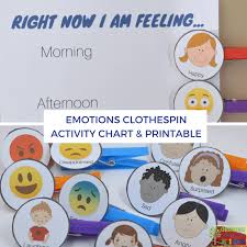 Diy Emotions Clothespins Activity Chart Includes A Free