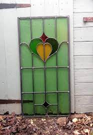 Antique Stained Glass Window With Heart