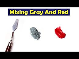 Make Gray And Red Mix Acrylic Color