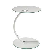 Silver Glass Accent Table