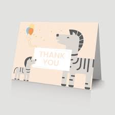 The cool thank you print focuses on a giraffe holding a thank you note using his mouth! 10 Free Delightful Printable Baby Shower Thank You Cards