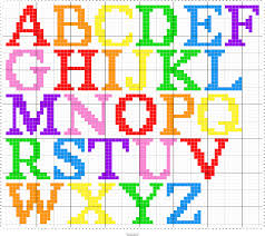 Large Alphabet 12 Stitches High Cross Stitch Pattern