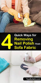 removing nail polish from sofa fabric