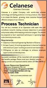 Process Technician Job In Singapore Engineering Civil And