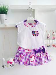 Bộ áo váy kitty cho bé gái thời trang dưới 7 tuổi