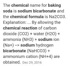 baking soda and write chemical equation