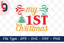 My 1st Christmas Graphic By Iyashin Graphics Creative Fabrica In 2020 1st Christmas Printable Decor Christmas Vectors