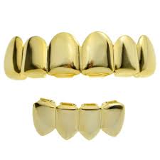 14k gold plated grillz set six top 6