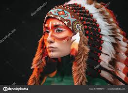western tribal woman with traditional