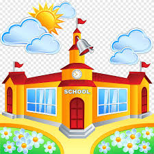 Bangunan kota beraneka warna, video game grafis. School Cartoon Building Cartoon Png Pngegg