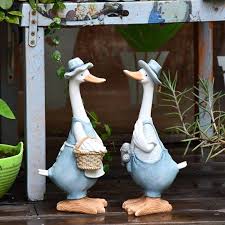 Duck Goose Birds Resin Garden Sculpture