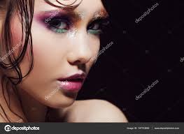 young beautiful bright makeup with