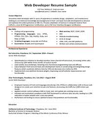 Sample Resume Skills For Service Crew Key Section Of A Web Developer