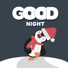 cute penguin good night cartoon
