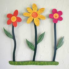 Flower Art Whimsical Flower Metal Wall