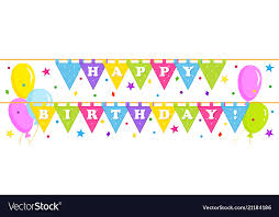 birthday banner with triangular flags