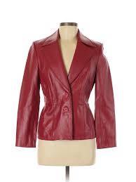 Details About Classiques Entier Women Red Leather Jacket 6 Petite