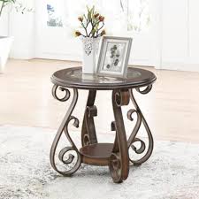 Small Round End Table With Glass Table