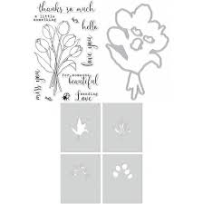 Color Layering Tulip Bouquet Stamp And
