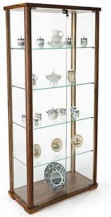 4 Shelf Glass Curio Cabinet Double