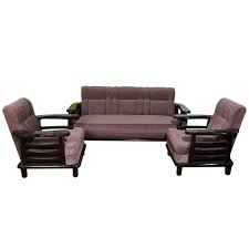 brown 5 seater wooden sofa set