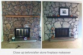 Stone Fireplace Makeover Fireplace