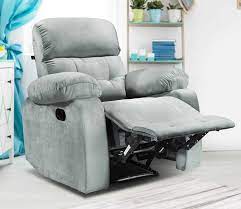 1 seater manual recliner chair grey