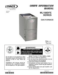 Ml180dfe Gas Furnace Homeowners Manual