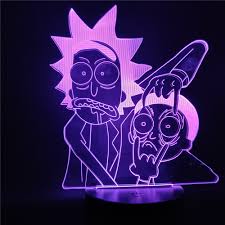 Us 9 74 51 Off Rick And Morty Cartoon 3d Led Night Light For Children Night Lamp Led Mutilcolors Change Led Table Lamp For Bedroom Xmas Gift In Led