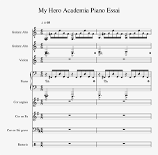 If you can't play the audio file of this. My Hero Academia Piano Essai Sheet Music 1 Of 14 Pages My Hero Academia Violin Sheet Png Image Transparent Png Free Download On Seekpng