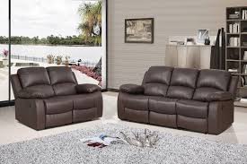 milan recliner 3 2 seater sofa brown