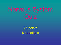 The body has billions of nerve cells that have over a hundred. Nervous System Quiz 25 Points 8 Questions Ppt Download
