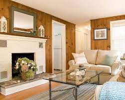 knotty pine living room