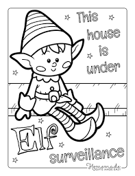 free printable elf coloring pages for kids