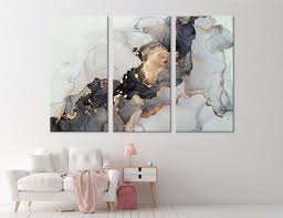 black and gold marble wall decor