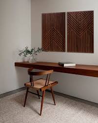 Set Of 2 Wood Wall Artgeometric Panel